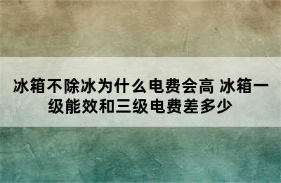 冰箱不除冰为什么电费会高 冰箱一级能效和三级电费差多少